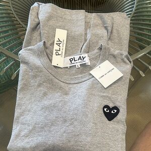 Comme des Garçons PLAY NWT Grey Heart Logo Tee